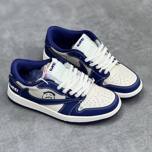 IMG_8123-scaled-1-1 کفش نایک ایر جردن وان لو تراویس اسکات گوچی سفید سرمهای Nike Air Jordan 1 Low Travis Scott Gucci