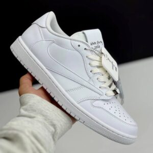 کفش نایک ایر جردن وان لو تراویس اسکات وایت پارتی Nike Air Jordan 1 Low Travis Scott White Party