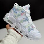 کفش نایک ایر مور آپتمپو سفید آبی کهکشانی Nike Air More Uptempo Galaxy White Blue
