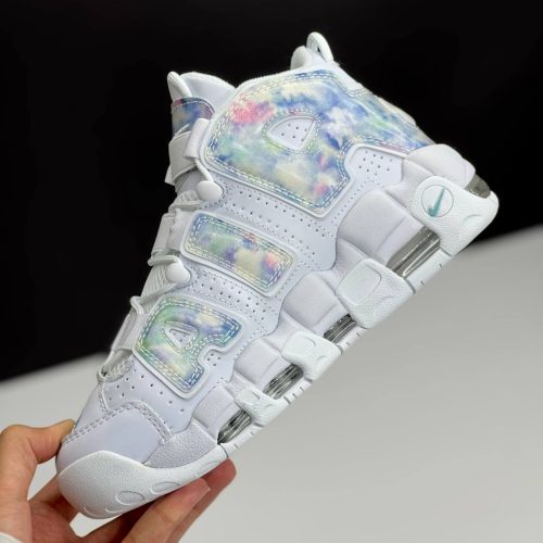 IMG_9330-500x500-1 کفش نایک ایر مور آپتمپو سفید آبی کهکشانی Nike Air More Uptempo Galaxy White Blue