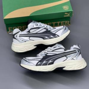 کفش پوما مورفیک رترو یونیسکس سفید مشکی Puma Morphic Retro Unisex White Black