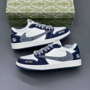 c90jfiqh کفش نایک تراویس اسکات گوچی سفید سرمهای Nike Travis Scott Gucci White Navy