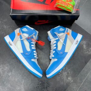 کفش نایک ایر جردن وان ساقدار آف وایت یونیورسیتی Nike Air Jordan 1 High Off-White University Blue