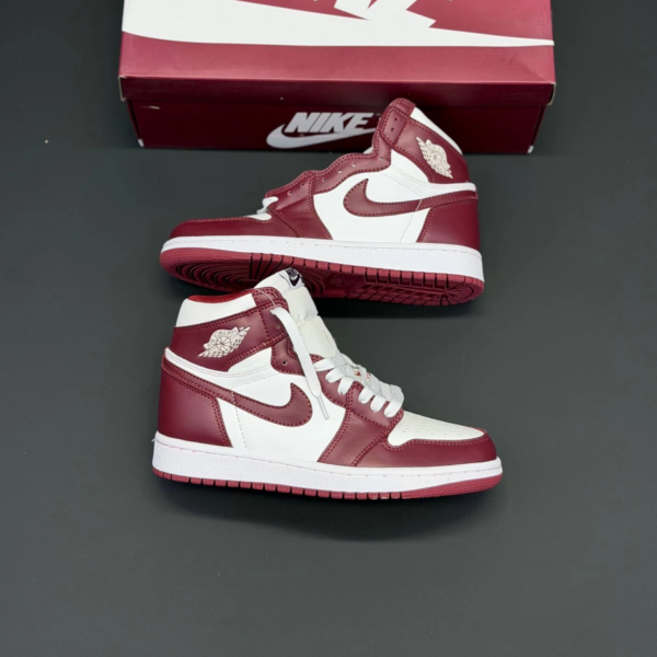 flh6pb5z کفش نایک ایر جردن وان ساقدار رترو زرشکی Nike Air Jordan 1 Retro High Burgundy