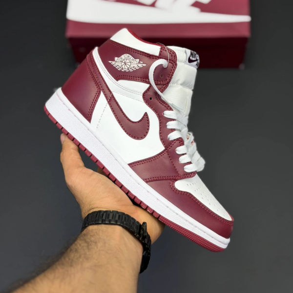 l1v9h8u4 کفش نایک ایر جردن وان ساقدار رترو زرشکی Nike Air Jordan 1 Retro High Burgundy