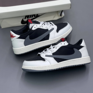 کفش نایک ایر جردن وان لو تراویس اسکات سیل طوسی Nike Air Jordan 1 Low Travis Scott Sail Grey