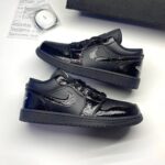 کفش نایک ایر جردن وان لو پتنت الفنت بلک Nike Air Jordan 1 Low Patent Elephant Black