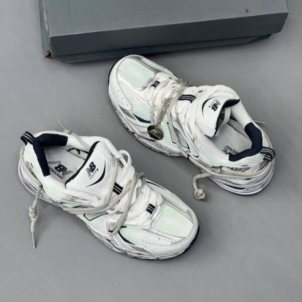 کفش نیو بالانس ۵۳۰ کاستوم سفید سبز New Balance 530 Custom White Green