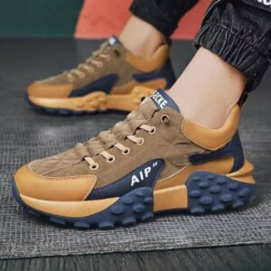 کتونی لژدار مردانه قهوه‌ای Men’s Brown Platform Sneakers