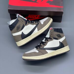 کفش نایک ایر جردن وان ساقدار رترو تراویس اسکات موکا Nike Air Jordan 1 Retro High Travis Scott Mocha