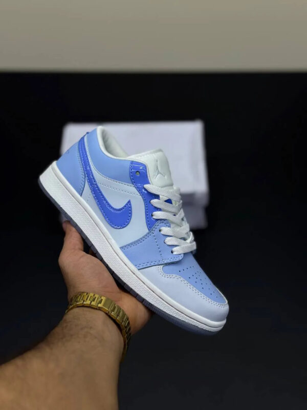 کفش نایک ایر جردن وان لو آبی باکس Nike Air Jordan 1 Low Blue Box
