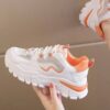 photo_2_2026-07-21_22-12-36 کتونی اسپرت لژدار زنانه طبی موج سفید نارنجی Women’s Platform Orthopedic Wave White Orange Sneakers