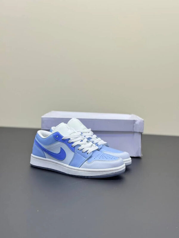 کفش نایک ایر جردن وان لو آبی باکس Nike Air Jordan 1 Low Blue Box