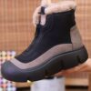 نیم بوت زیپ دار خزدار مشکی Black Fur Lined Zip Boots