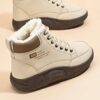 photo_3_2026-07-14_22-27-53 نیم بوت خزدار ضد آب کرم قهوهای Waterproof Fur Lined Beige Brown Boots