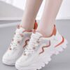 photo_3_2026-07-21_22-12-36 کتونی اسپرت لژدار زنانه طبی موج سفید نارنجی Women’s Platform Orthopedic Wave White Orange Sneakers