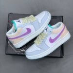 کفش نایک جردن وان سفید بنفش Nike Air Jordan 1 White Purple