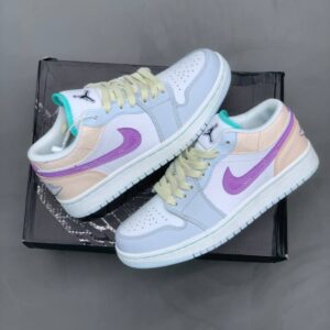 کفش نایک جردن وان سفید بنفش Nike Air Jordan 1 White Purple