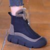 نیم بوت زیپ دار خزدار مشکی Black Fur Lined Zip Boots