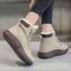 photo_4_2026-07-14_22-27-53 نیم بوت خزدار ضد آب کرم قهوهای Waterproof Fur Lined Beige Brown Boots