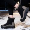 نیم بوت زیپ دار خزدار مشکی Black Fur Lined Zip Boots