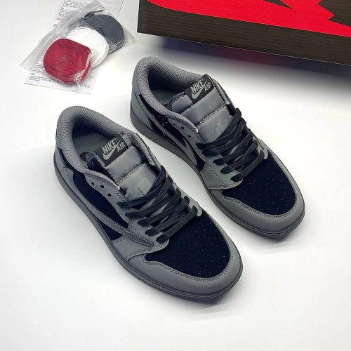 کفش نایک ایر جردن وان لو تراویس اسکات مشکی طوسی Nike Air Jordan 1 Low Travis Scott Black Gray
