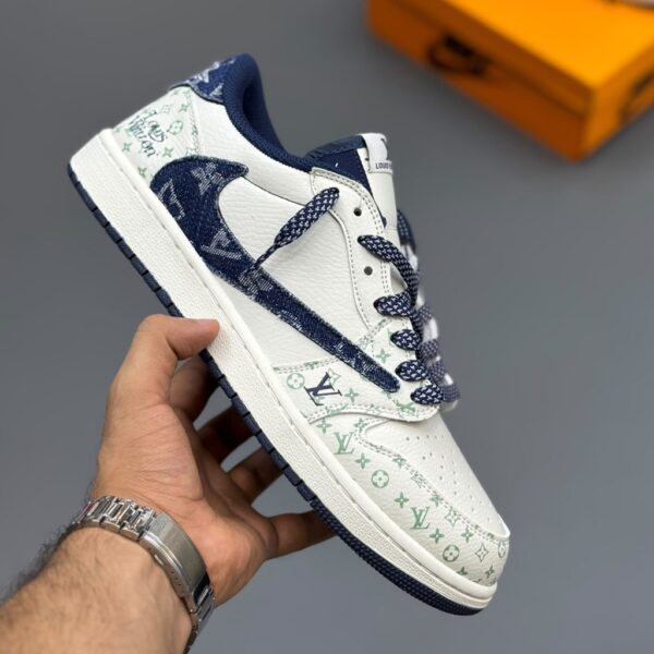 19434092 جردن وان لویی ویتون Air Jordan 1 Low Travis Scott Louis Vuitton Denim Navy Blue