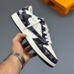 جردن وان لویی ویتون Air Jordan 1 Low Travis Scott Louis Vuitton Black Denim