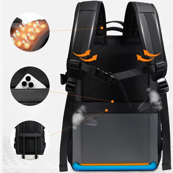 bange-backpack-3028-1 کوله پشتی مسافرتی وکیوم دار پمپ سرخود بنج 3028-1 مشکی