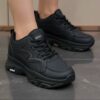 کتونی اسپرت لژدار طبی مدل پرنده مشکی Women’s Bird Style Platform Orthopedic Black Sneakers