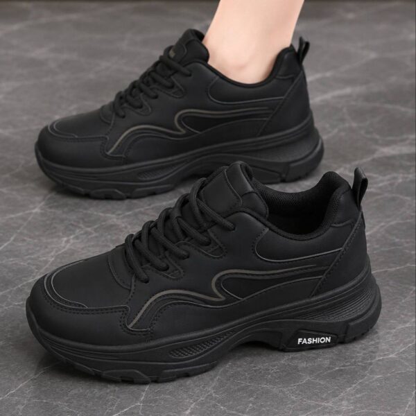 کتونی اسپرت لژدار طبی مدل پرنده مشکی Women’s Bird Style Platform Orthopedic Black Sneakers