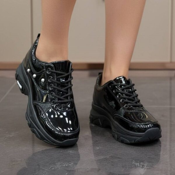 photo_2_2026-08-13_01-41-46-1 کتونی اسپرت لژدار فول مشکی ورنی Women’s Platform Full Black Patent Sneakers