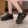 کتونی لژدار فشن زنانه مدل لاو مشکی Women’s Love Platform Fashion Black Sneakers