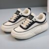 کتونی اسپرت لژدار طبی زنانه فانتزی کرم مشکی Women’s Platform Orthopedic Cream Black Fashion Sneakers