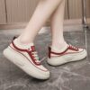کتونی اسپرت لژدار خاص زنانه کرم قرمز Women’s Premium Platform Cream Red Sneakers